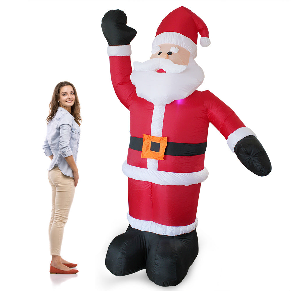 [lux.pro]® Ogromna dmuchana figura ze światełkami LED (Mikołaj/bałwan)