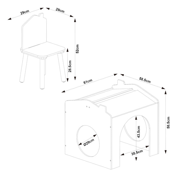 Stolik do rysowania dla dzieci Romso z 2 krzesłami [en.casa]