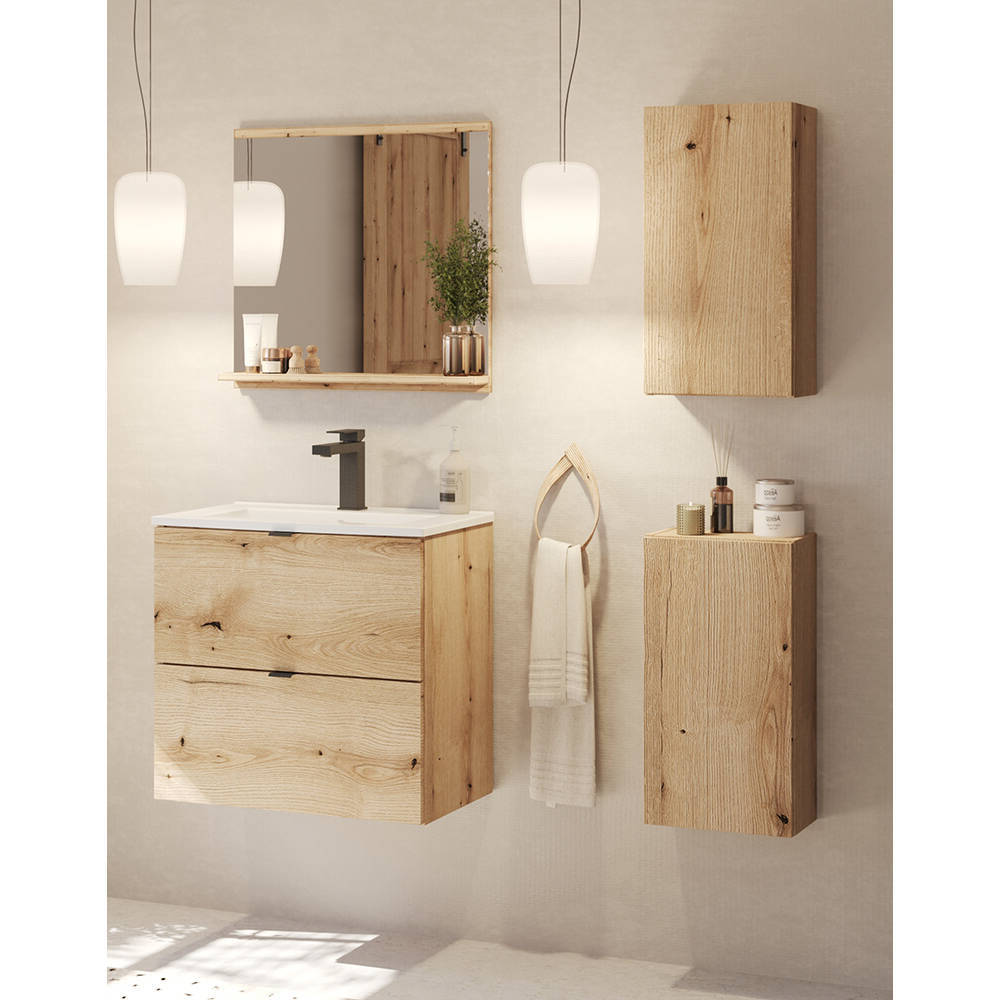 Skelbolu 4-częściowy zestaw mebli łazienkowych w kolorze dębu [en.casa]