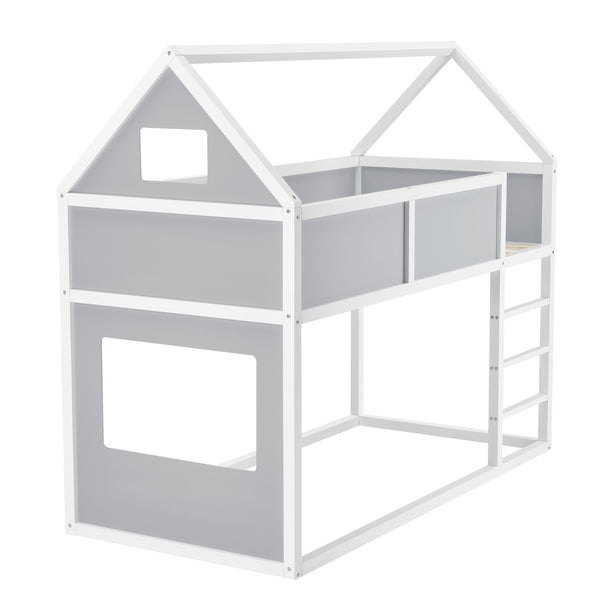 Łóżko dziecięce na poddaszu Quedlinburg 90x200 cm z materacem z zimnej pianki drewno [en.casa]