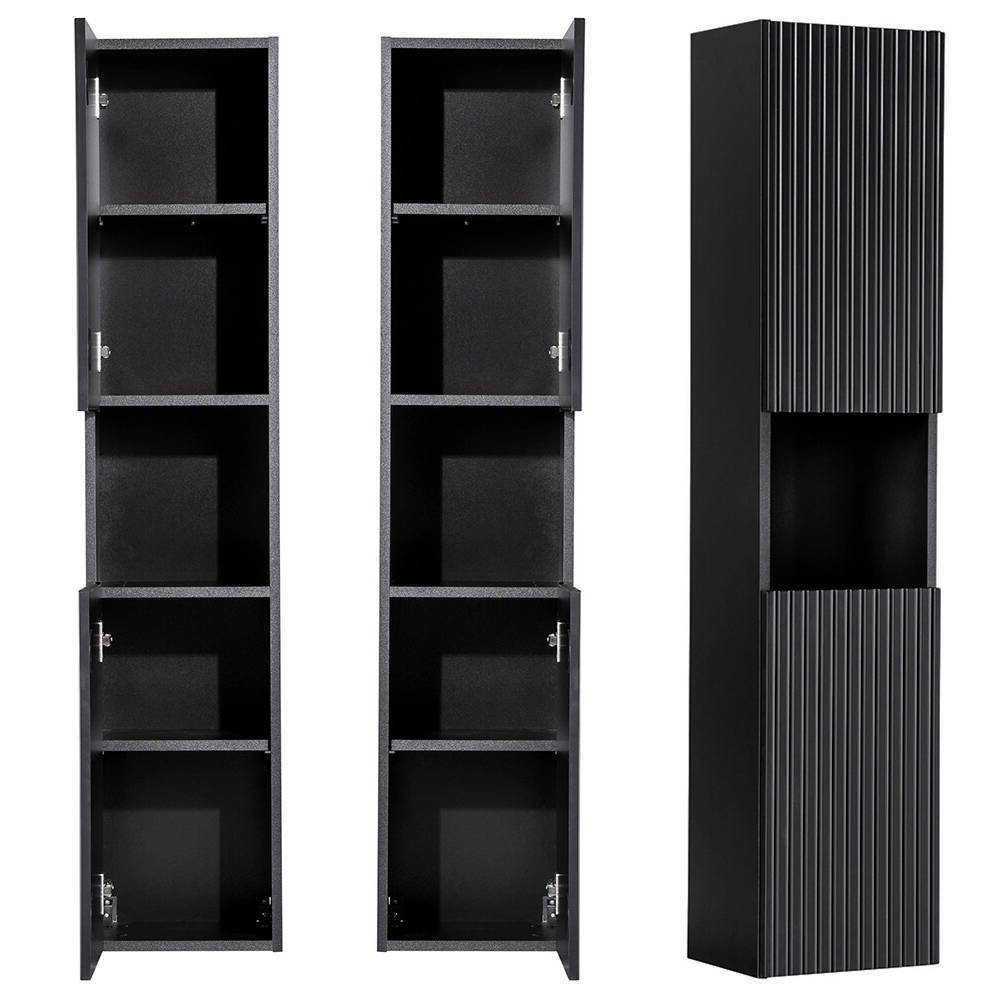 Szafka wysoka Newport 140x30x25 cm czarna [en.casa]