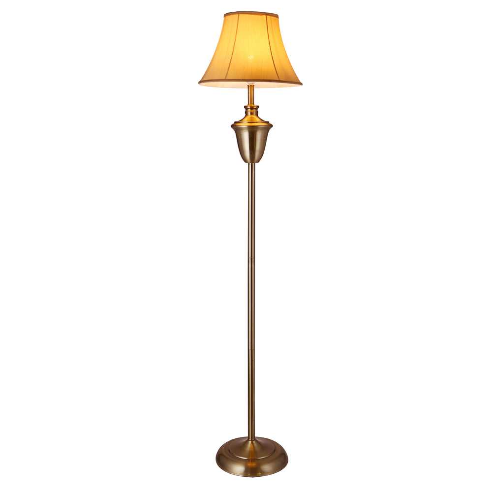 Lampa podłogowa Madrid 1x E27 Ø35x157 cm kolory mosiądz/beż lux.pro
