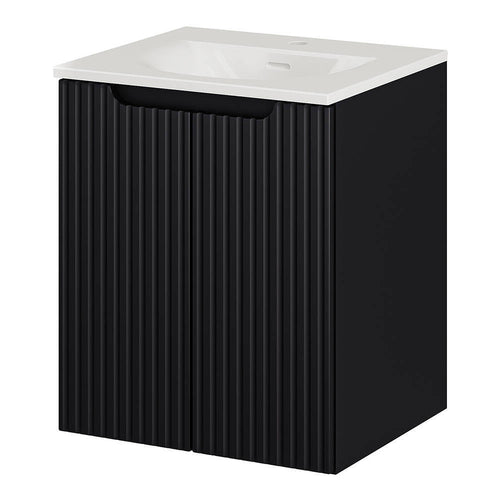 Czarna umywalka Skelbolu [en.casa]