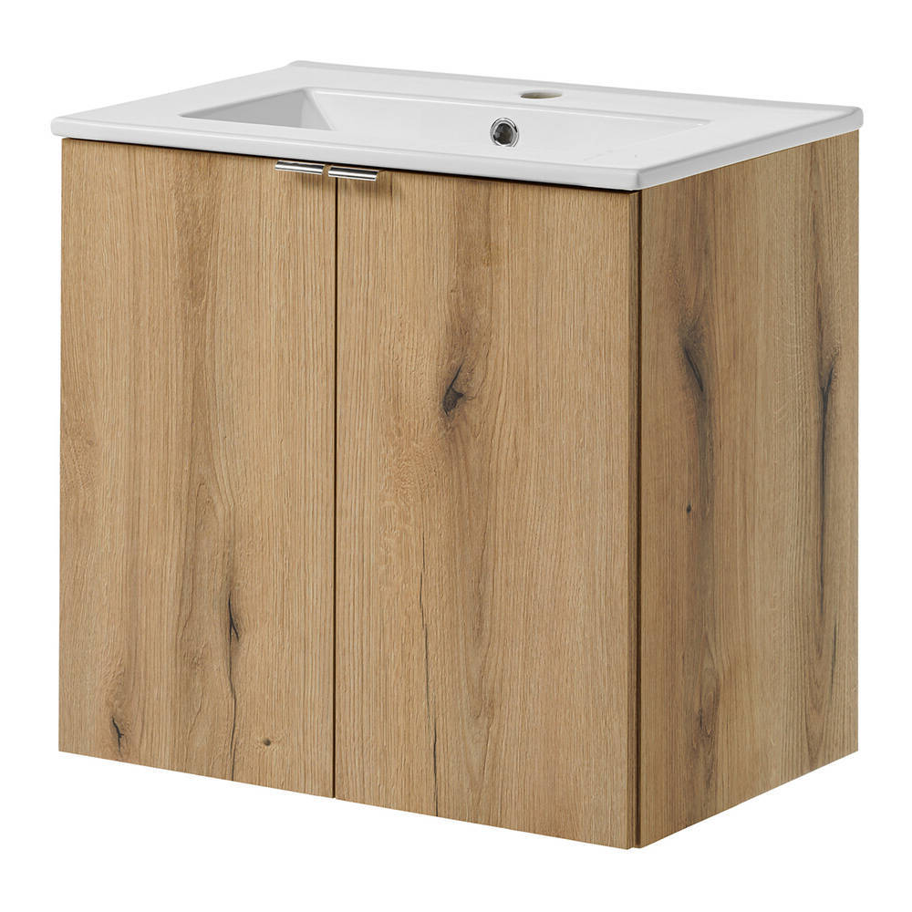 Umywalka Skelbolu z drzwiami o wyglądzie dębu [en.casa]